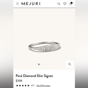 Mejuri slim signet ring white gold 6